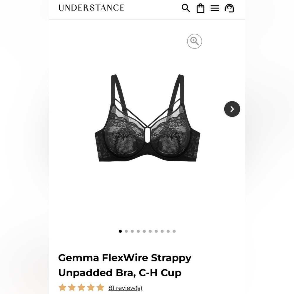 Understance Black FlexWire Strappy Bra NWOT